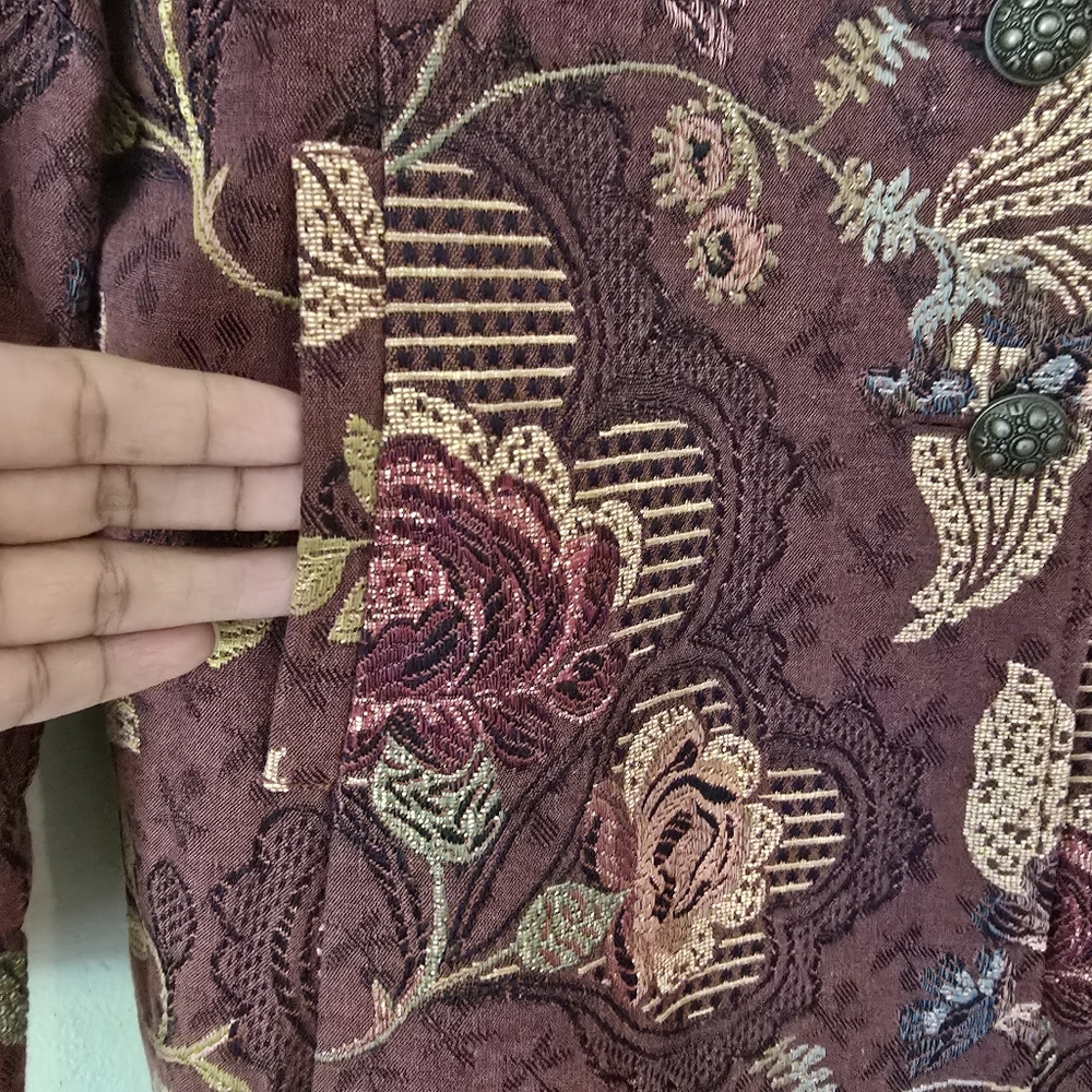 CAbi Womens  Jacobean‎ Floral Brocade Tapestry Coat Size 10  NWOT - Picture 8 of 11